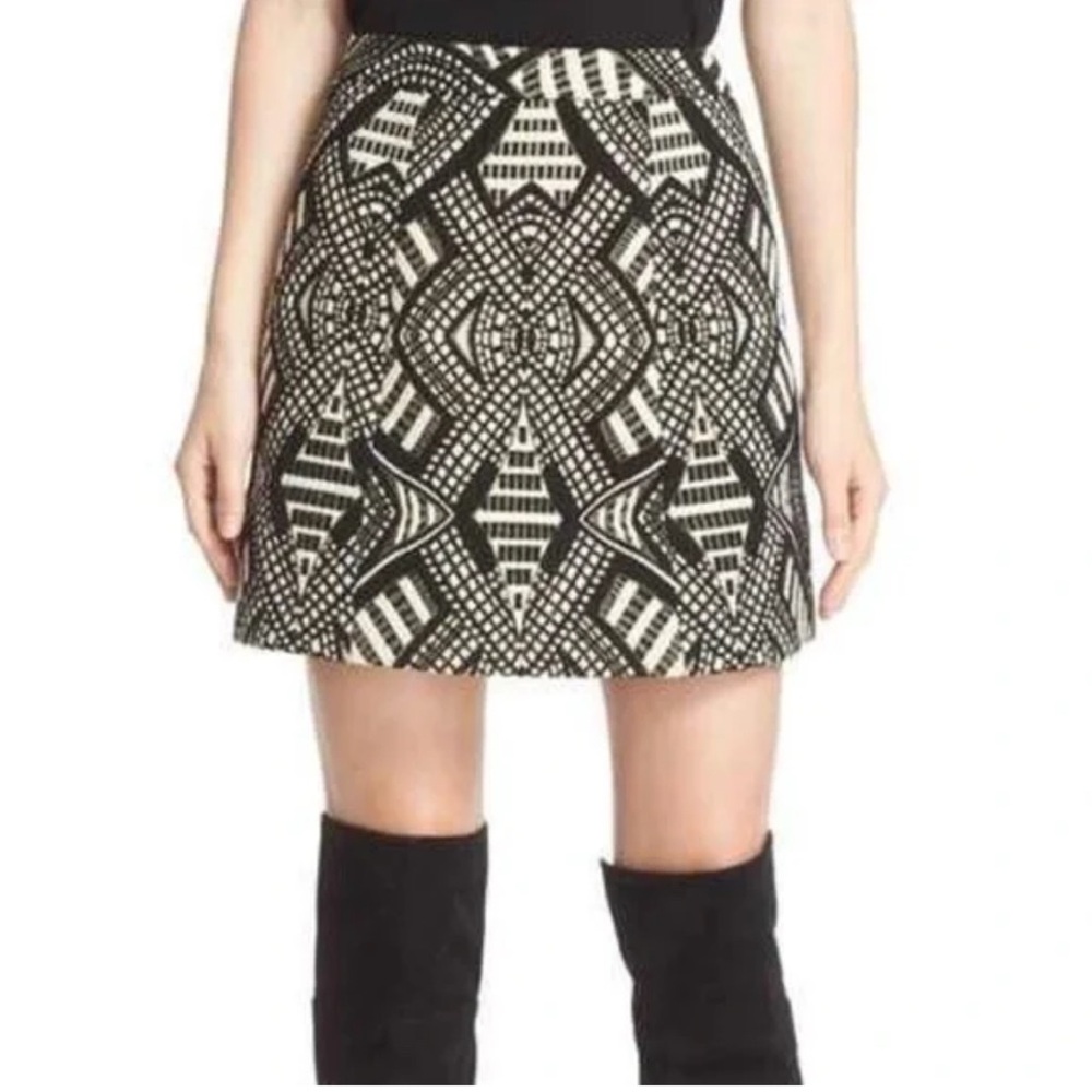 Alice + Olivia Black and Silver Embellished Mini Skirt